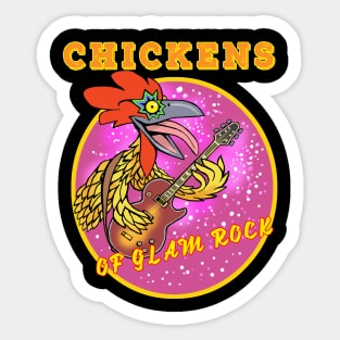 Glam rock chicken Sticker